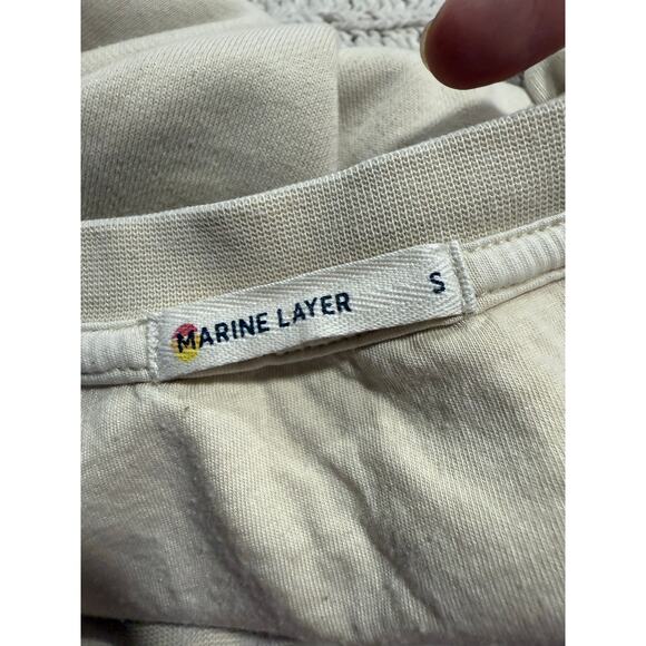 Marine Layer Enya Puff Sleeve Sweatshirt Style 16117 Womens Sz Small Cream *Flaw - Picture 3 of 16